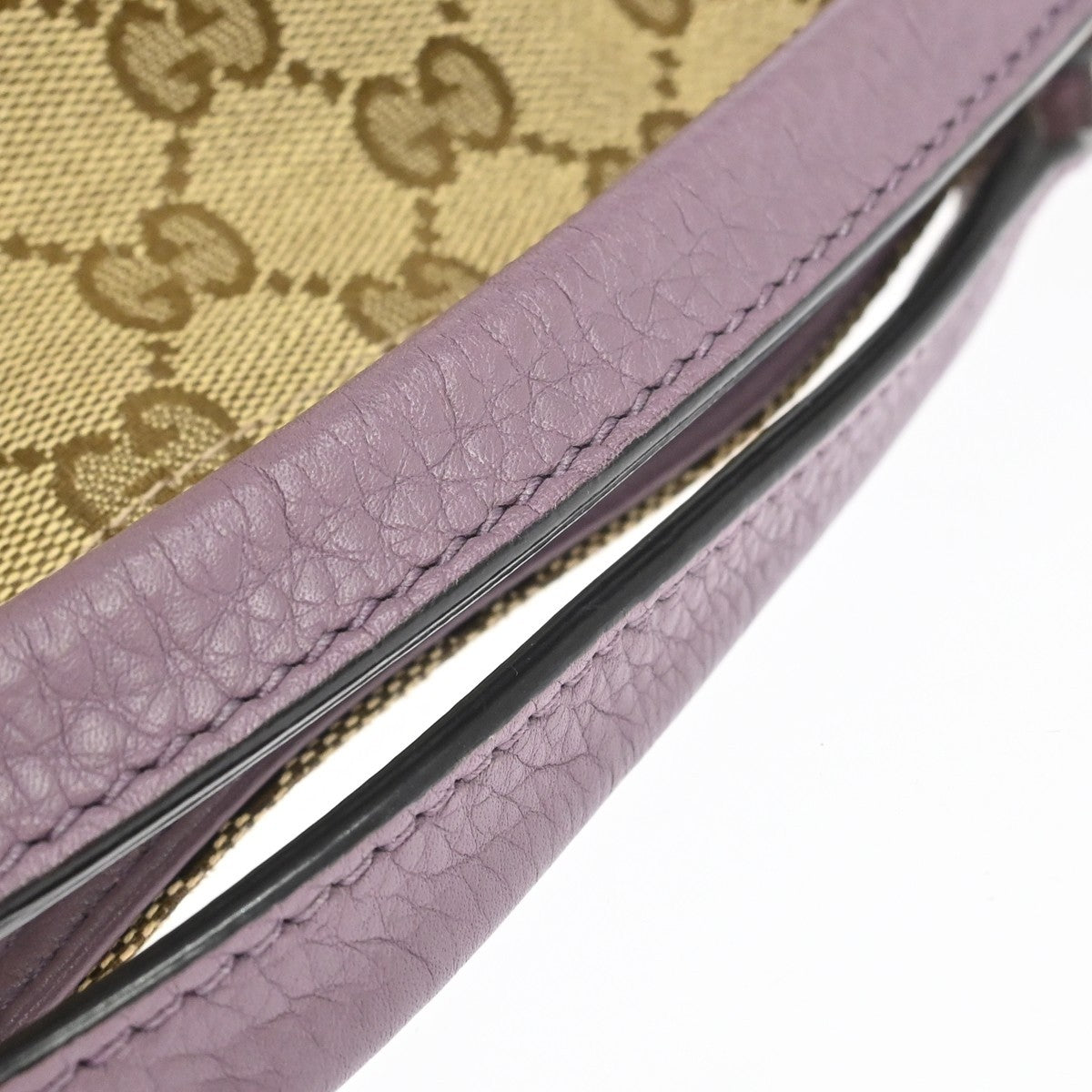 Gucci Miss Gg Tote Gg Canvas With Leather Beige Canvas Handbag (Pre-Owned)