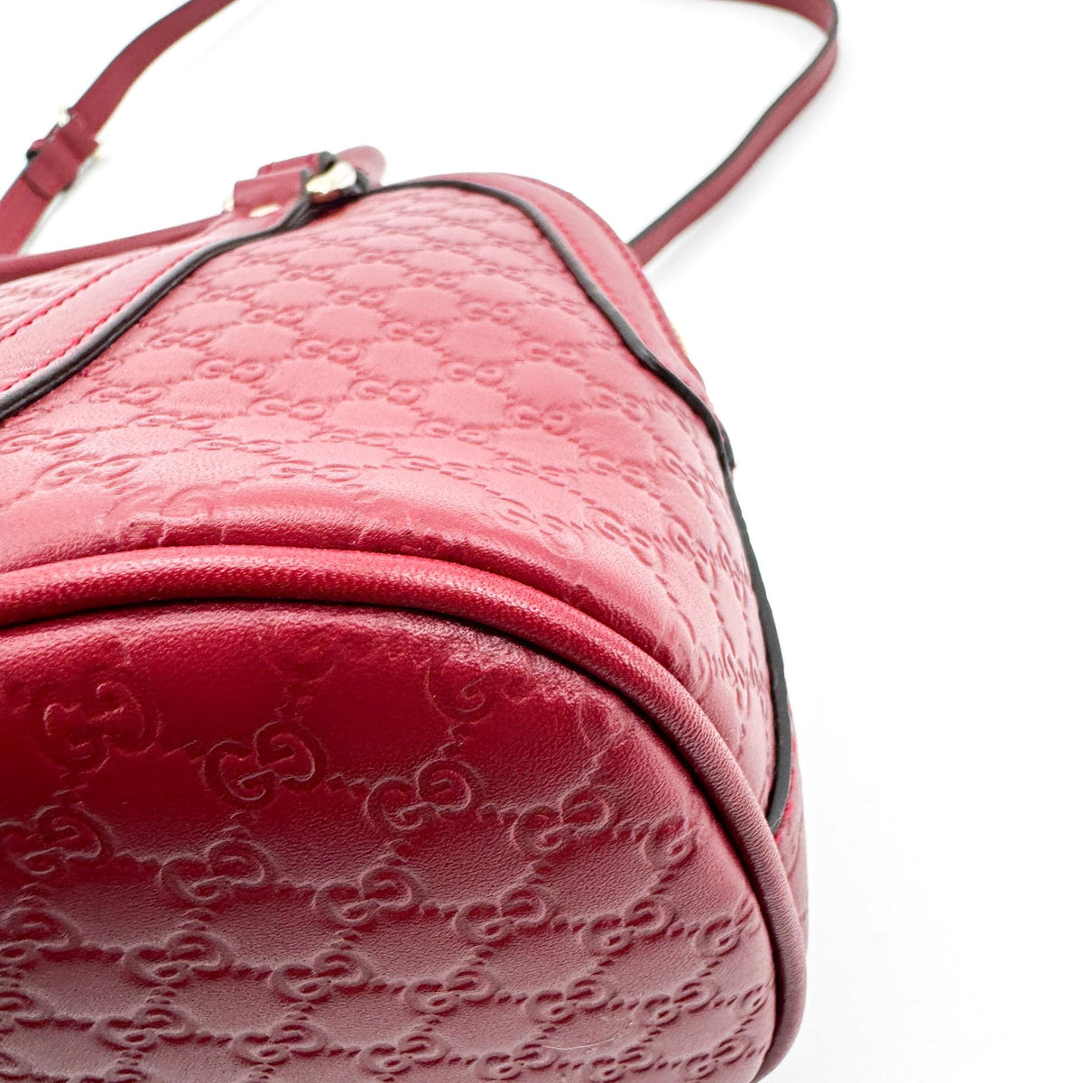 Gucci Convertible Dome Satchel Guccissima Leather Burgundy Leather Handbag (Pre-Owned)