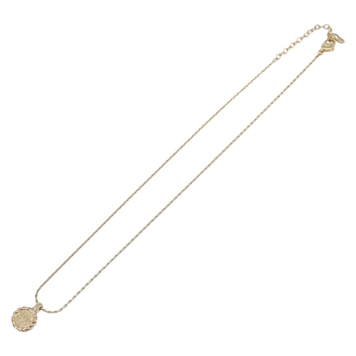 Christian Dior Cd Pendant Metal Gold Metal Necklace Jewelry (Pre-Owned)