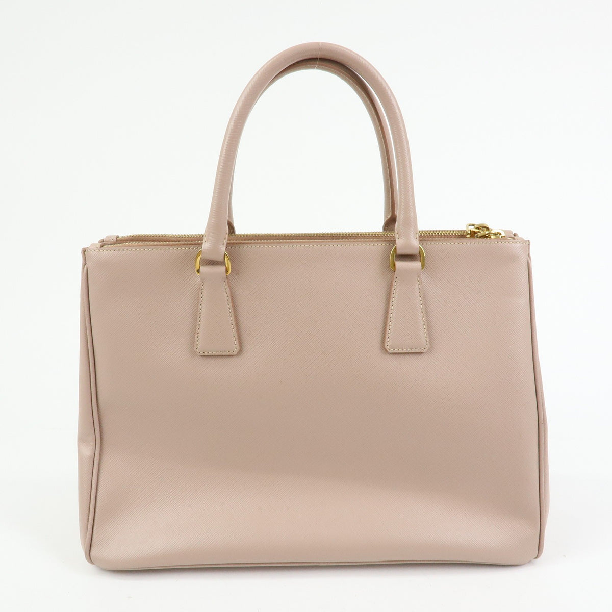 Prada Galliera Saffiano Leather With Applique Pink Leather Handbag (Pre-Owned)