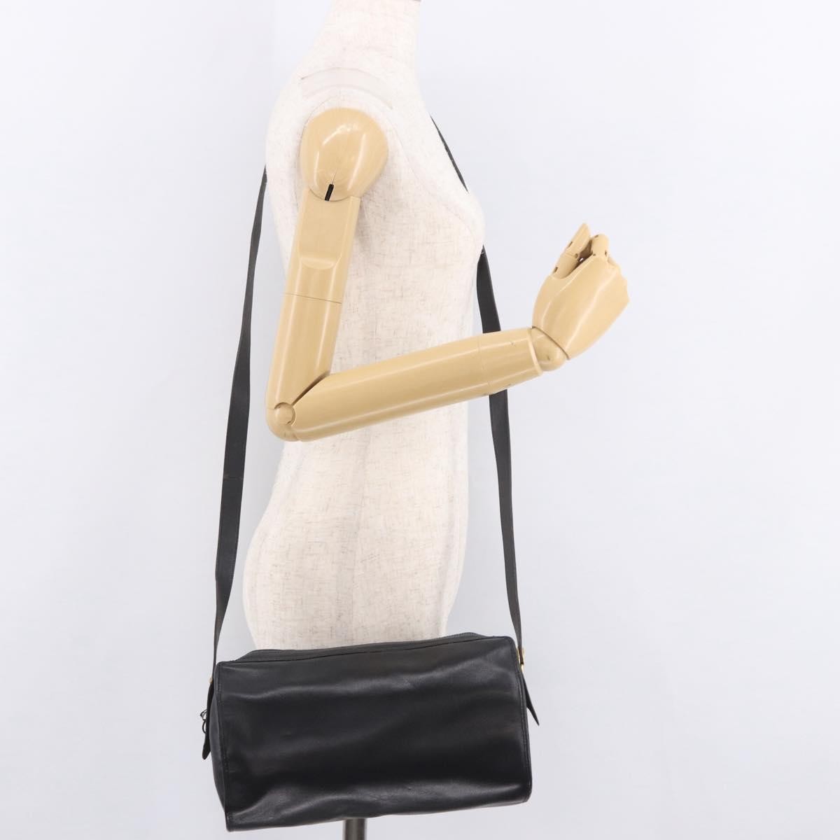 Christian Dior Vintage Leather Black Leather Shoulder Bag Bag (Pre-Owned)