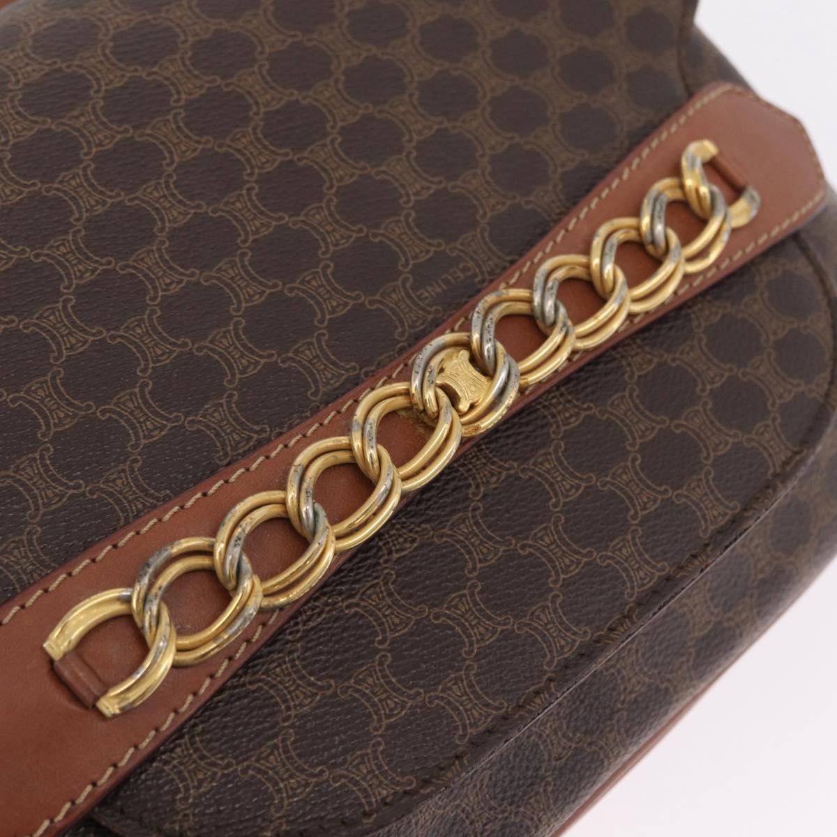 Celine Macadam Shoulder Canvas Brown Canvas Crossbody Bag Bag (Pre-Owned)