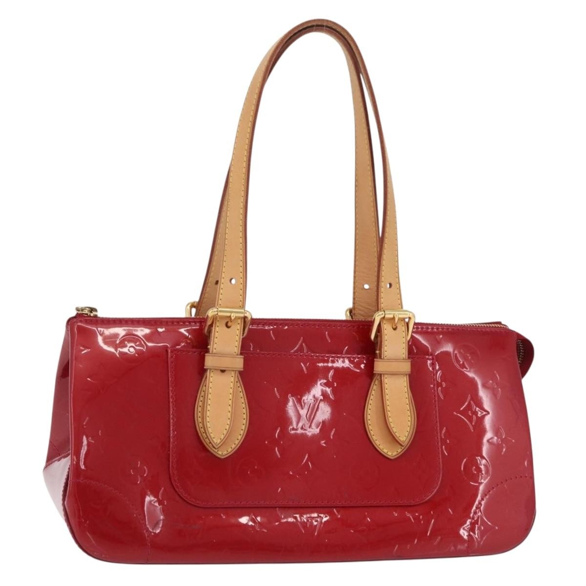 Louis Vuitton Rosewood Avenue Monogram Vernis Red Patent_Leather Handbag (Pre-Owned)