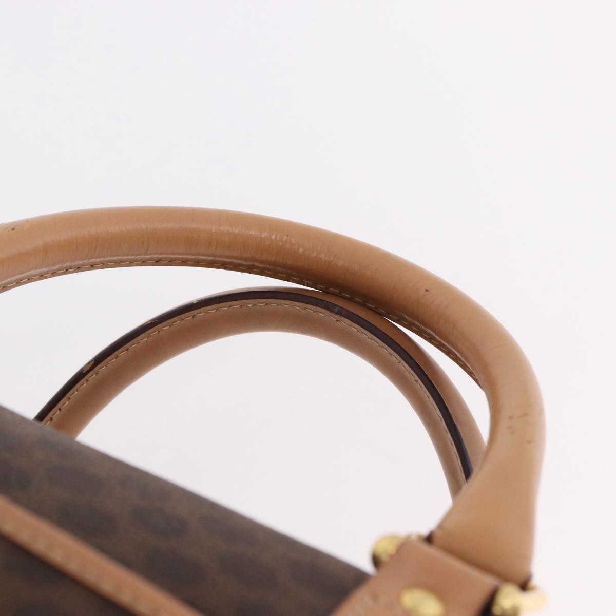 Celine Vintage Boston Macadam Coated Canvas Brown Pvc Handbag (Pre-Owned)