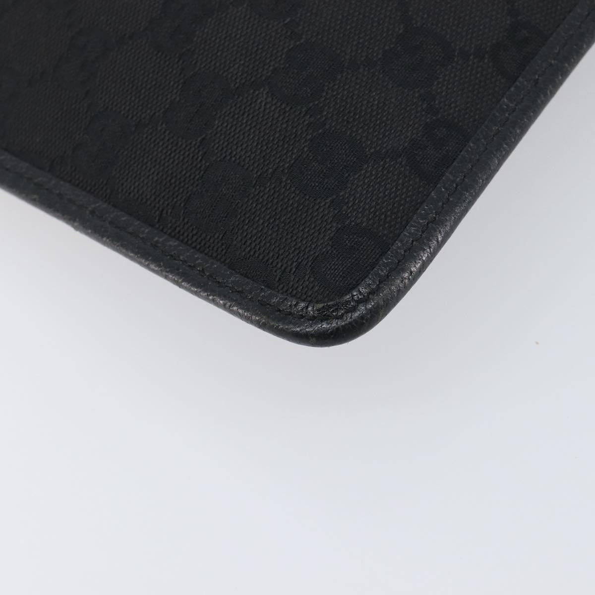 Gucci Vintage Flat Messenger Gg Canvas And Leather Black Canvas Handbag (Pre-Owned)