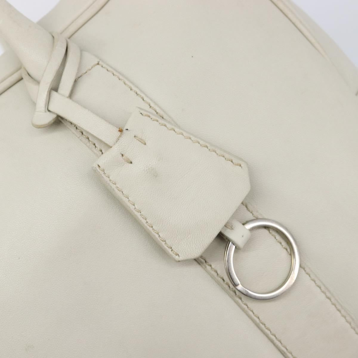 Prada Tote Leather White Leather Tote Bag Bag (Pre-Owned)