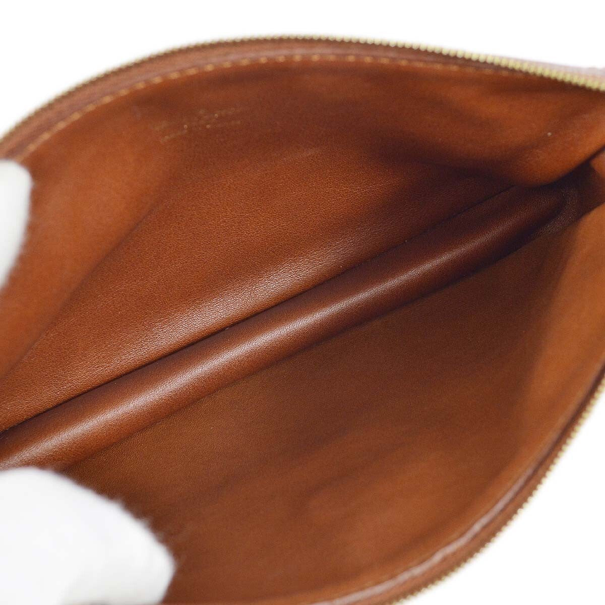 Louis Vuitton Charms Pochette Pvc Over Printed Silk Brown Leather Clutche & Pouche Bag (Pre-Owned)