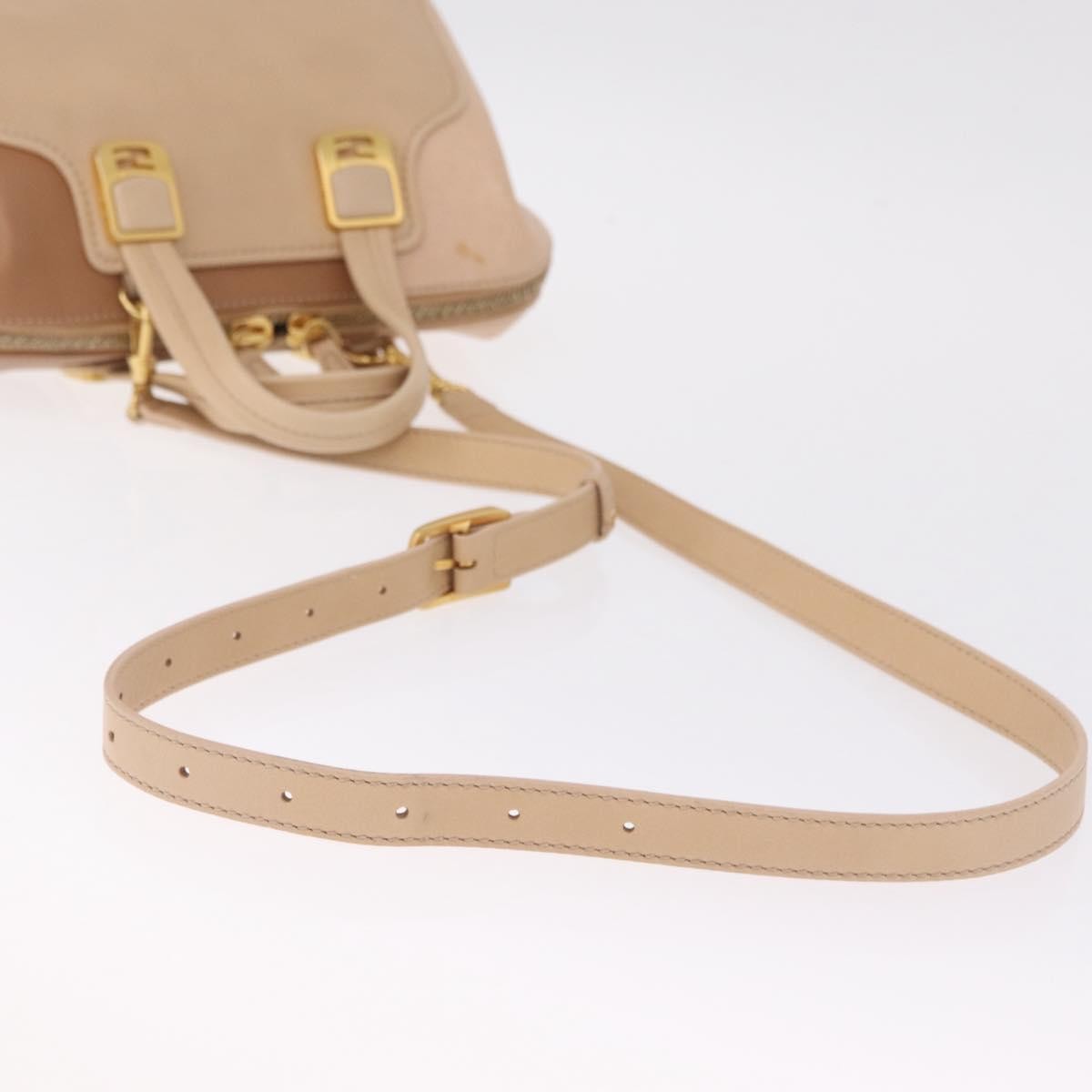 Fendi Chameleon Satchel Leather Beige Leather Handbag (Pre-Owned)