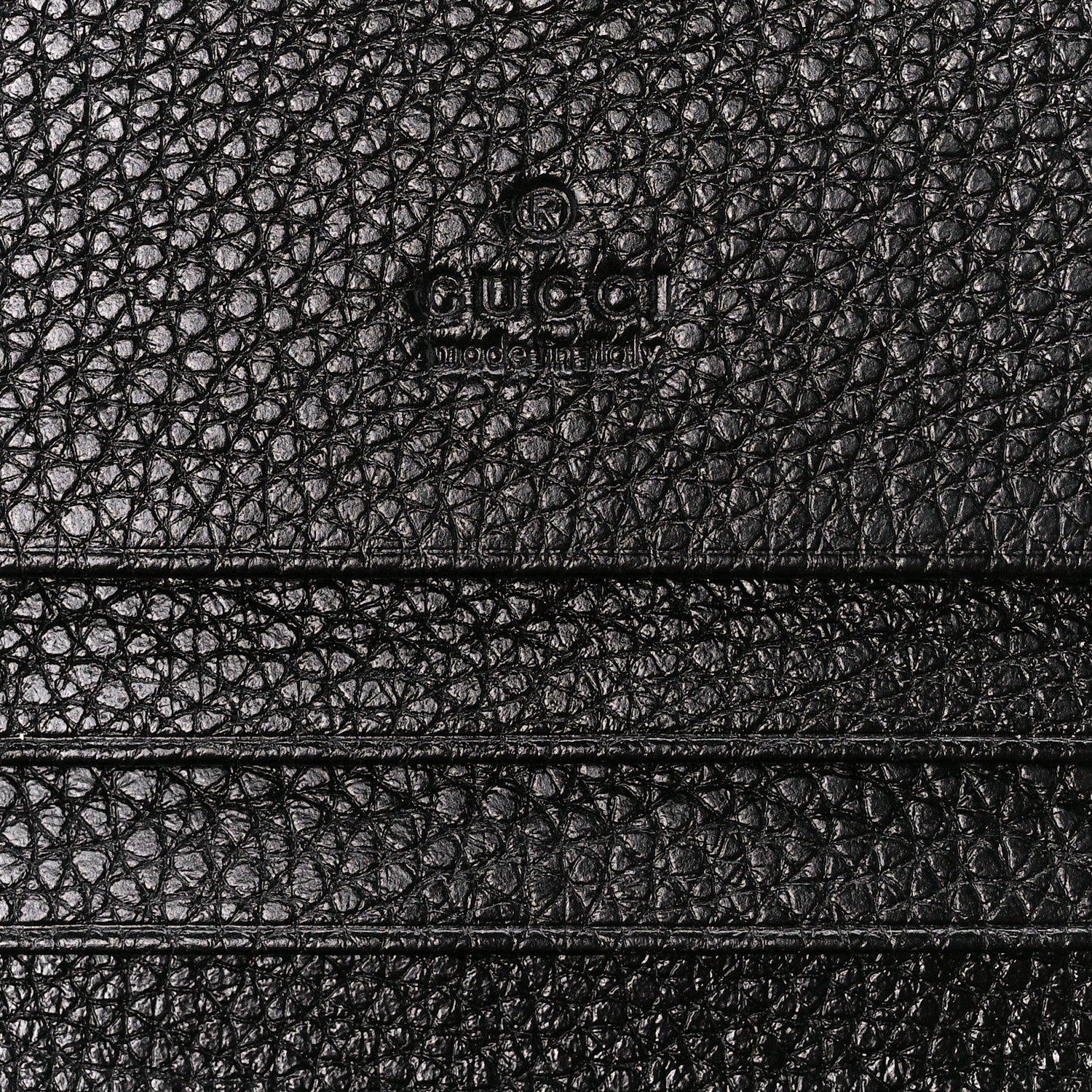 Gucci Zumi GG Black Leather Gold Chain Bi-Fold Mini Wallet