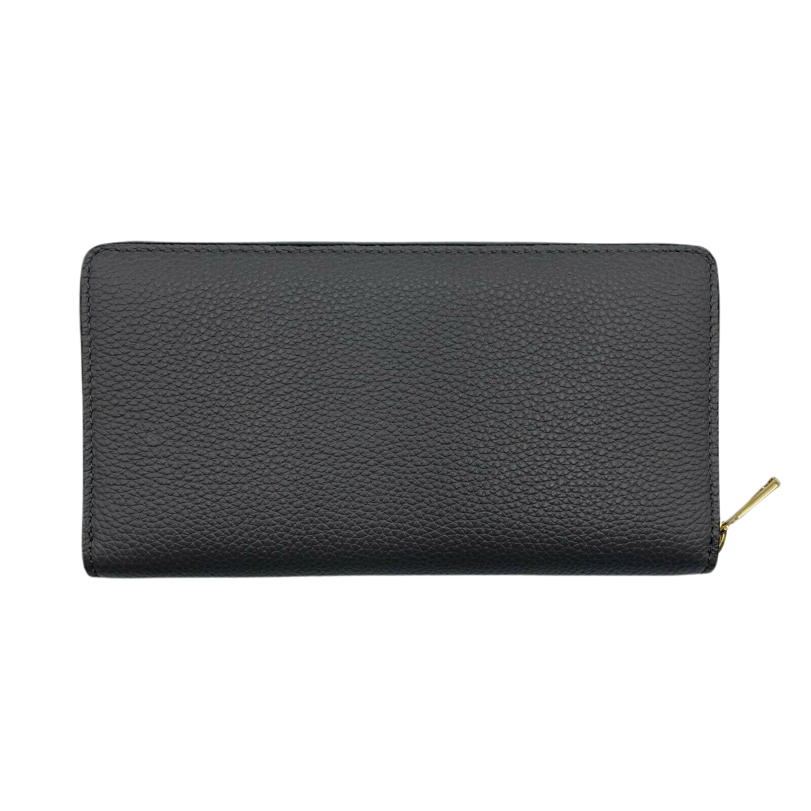 Gucci Zumi Grey Leather Zip Around with Metal GG Logo Wallet