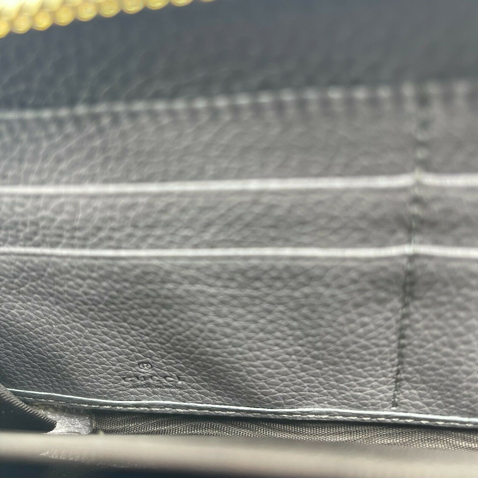 Gucci Zumi Grey Leather Zip Around with Metal GG Logo Wallet