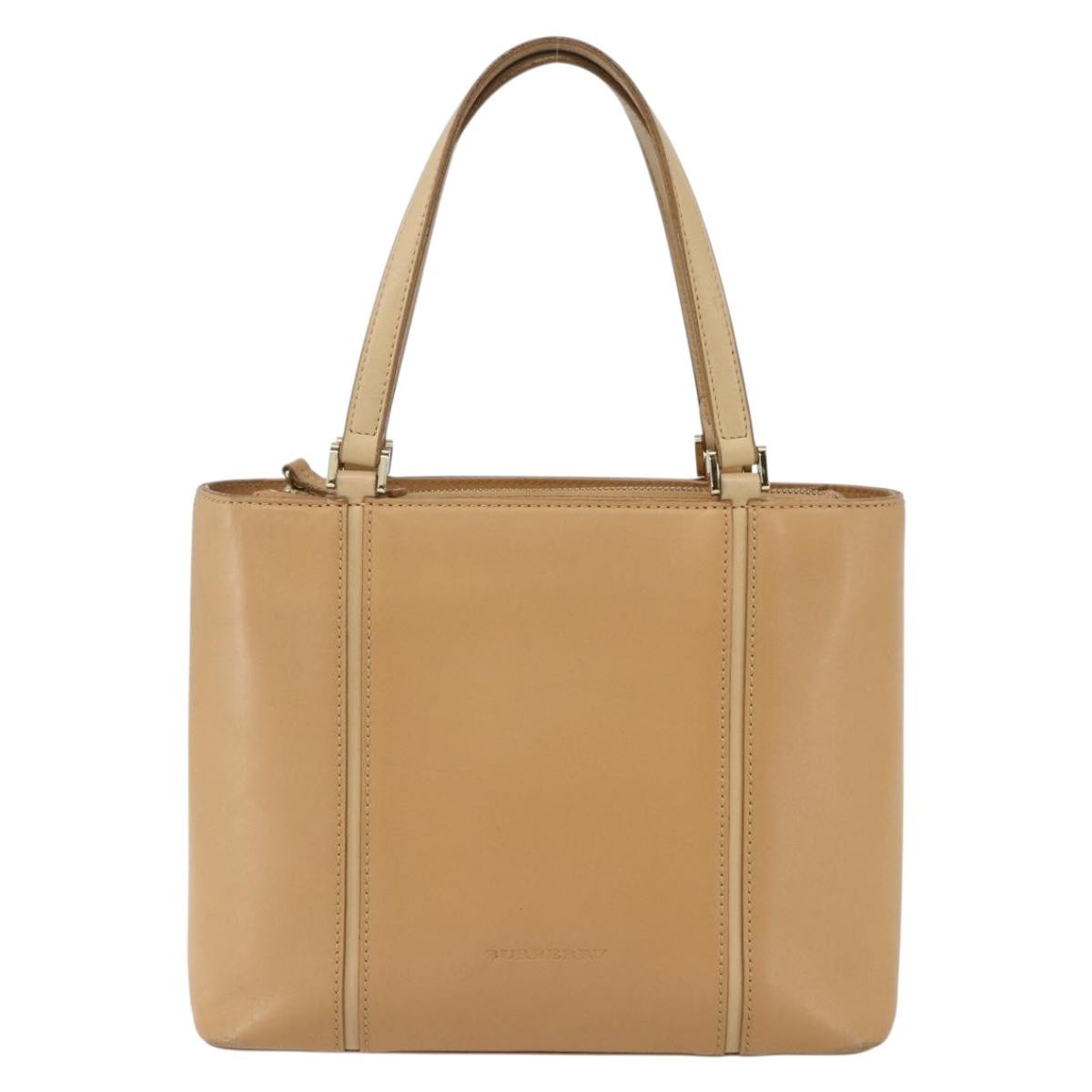 Burberry Vintage Leather Beige Leather Handbag (Pre-Owned)