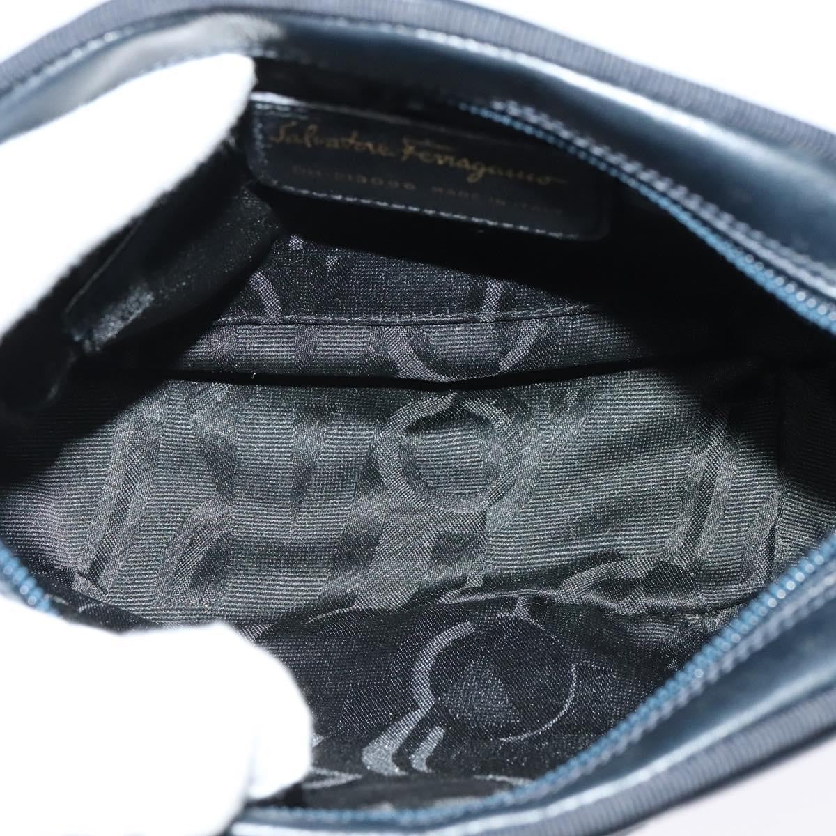 Salvatore Ferragamo Vala Leather Navy Leather Shoulder Bag Bag (Pre-Owned)
