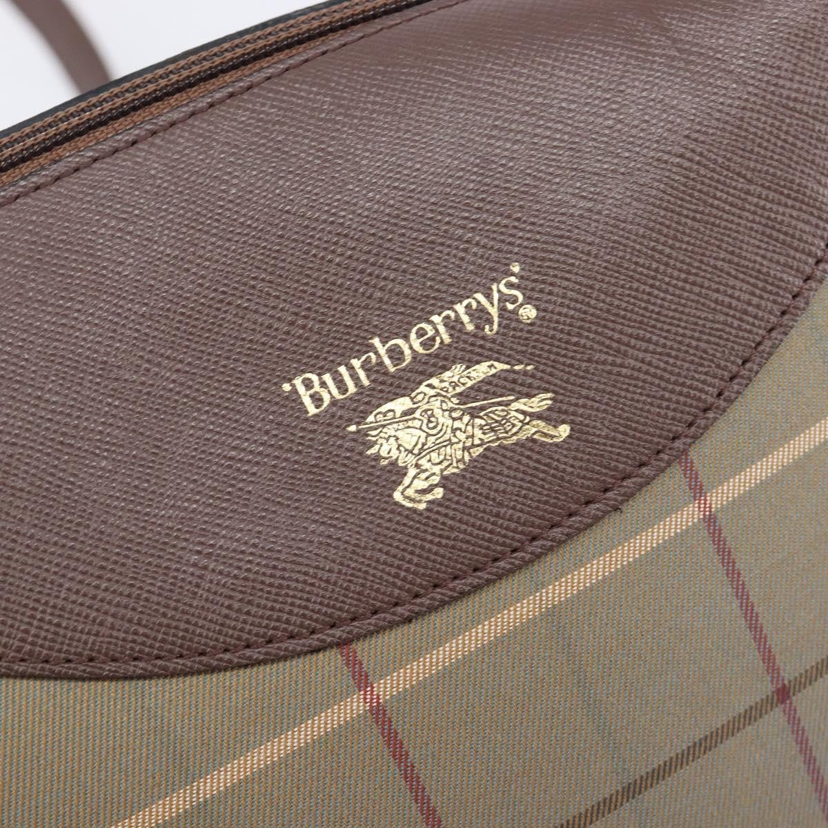 Burberry Nova Check Shoulder Bag Canvas Brown Canvas Shoulder Bag Bag (Pre-Owned)