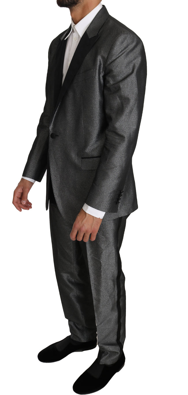 Dolce & Gabbana Gray Patterned MARTINI 2 Piece Men's Suit
