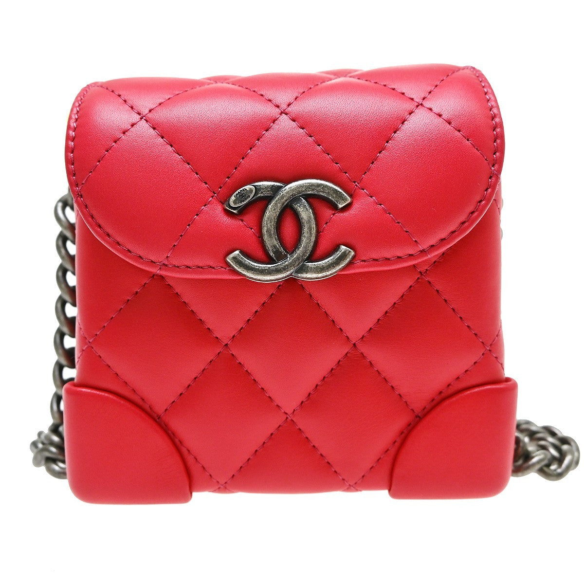 Chanel So Black Trendy Cc Clutch With Chain Quilted Lambskin Red Leather Shoulder Bag Bag (Pre-Owned)