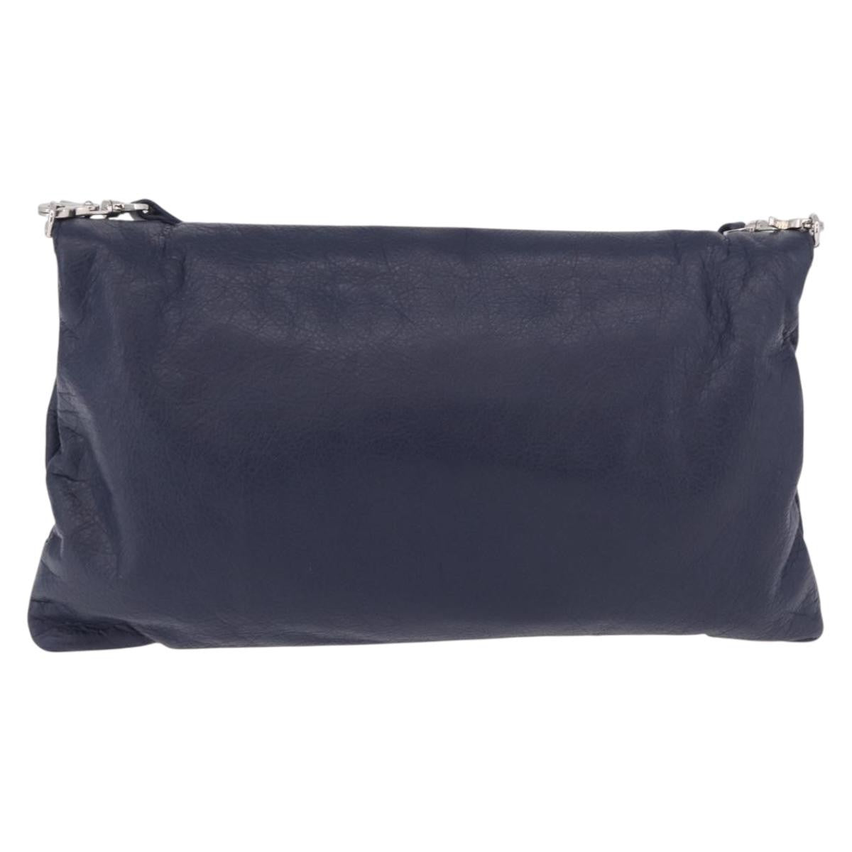 Balenciaga Classic Studs Envelope Strap Clutch Leather Navy Leather Clutche & Pouche Bag (Pre-Owned)