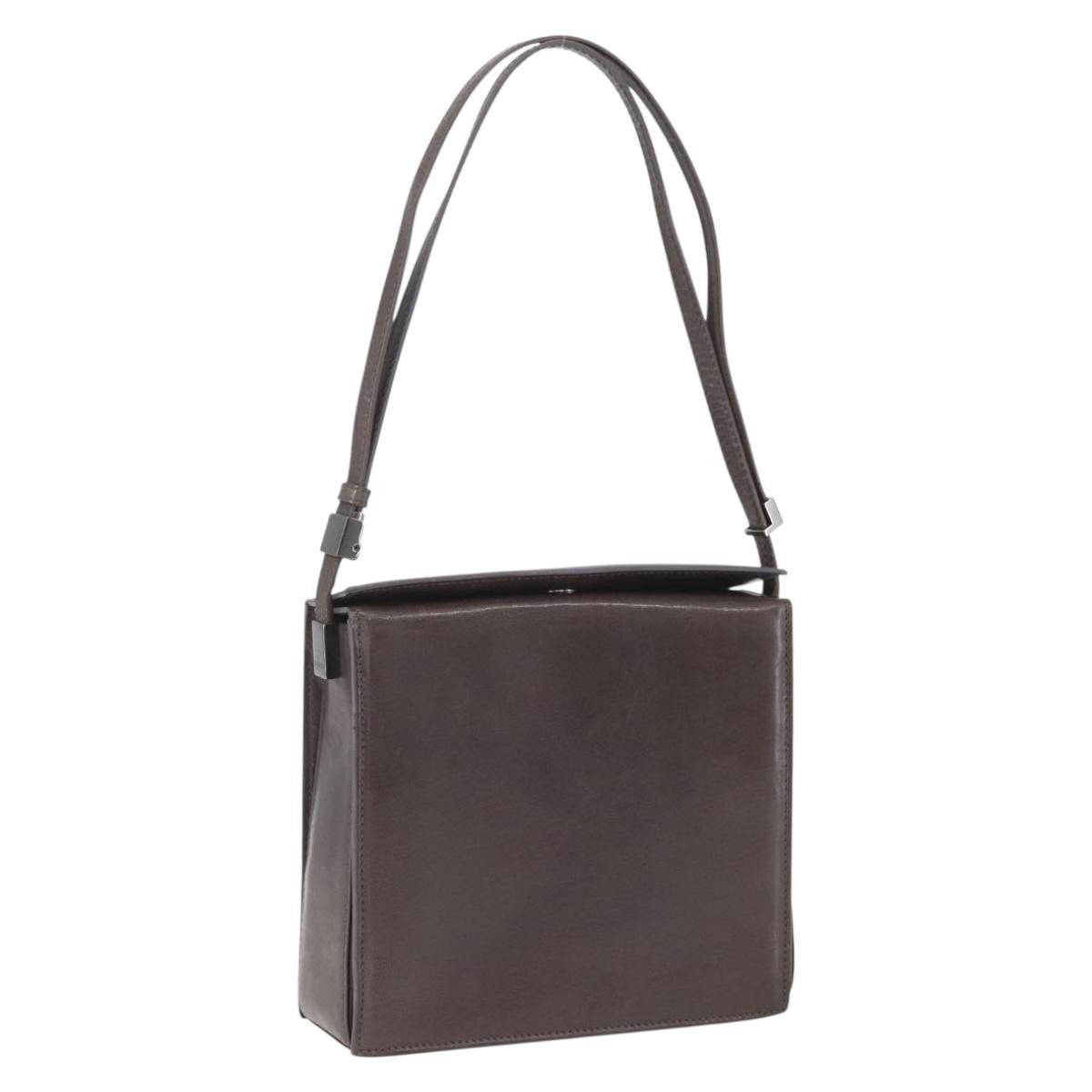 Gucci Vintage Leather Brown Leather Shoulder Bag Bag (Pre-Owned)