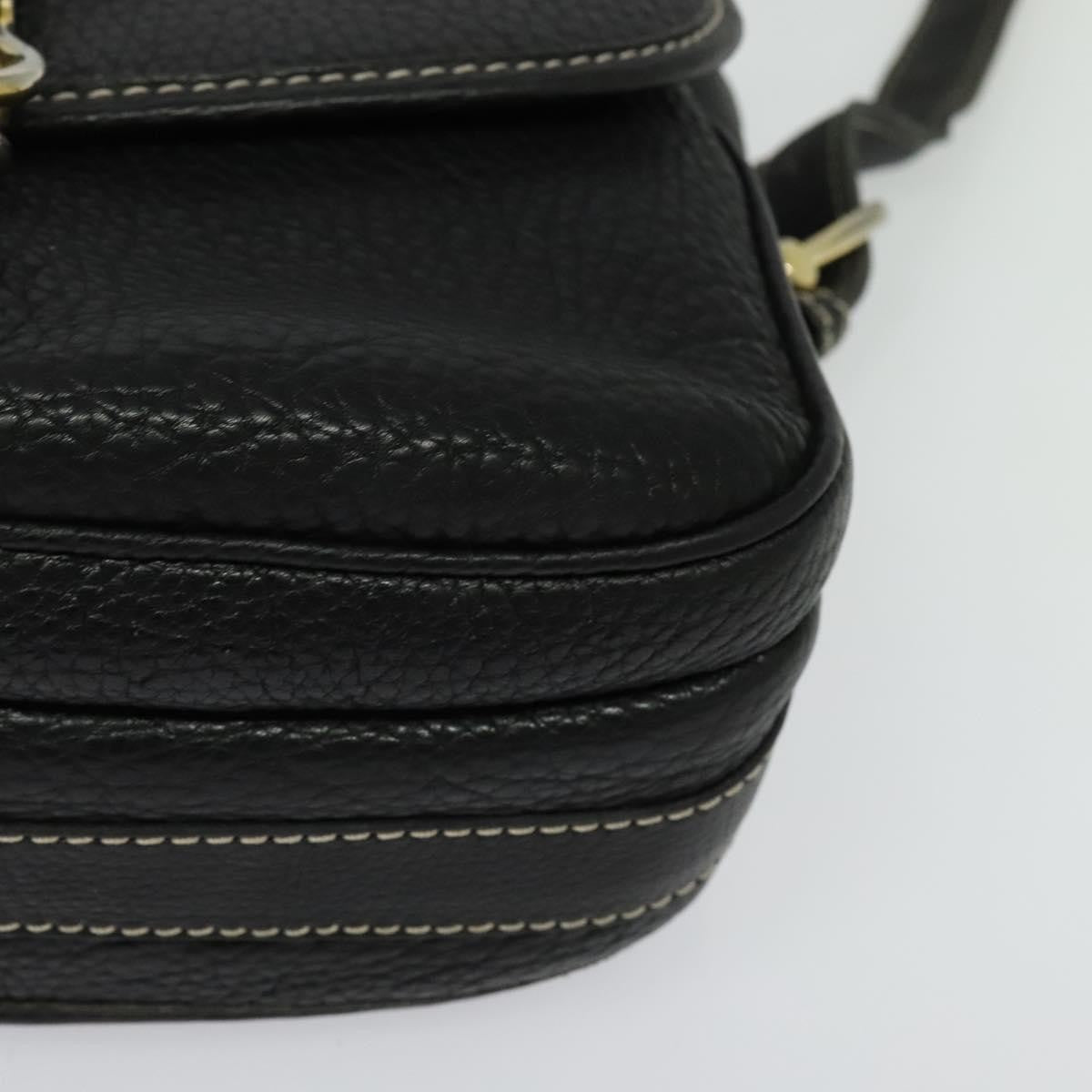 Celine Vintage Leather Black Leather Shoulder Bag Bag (Pre-Owned)