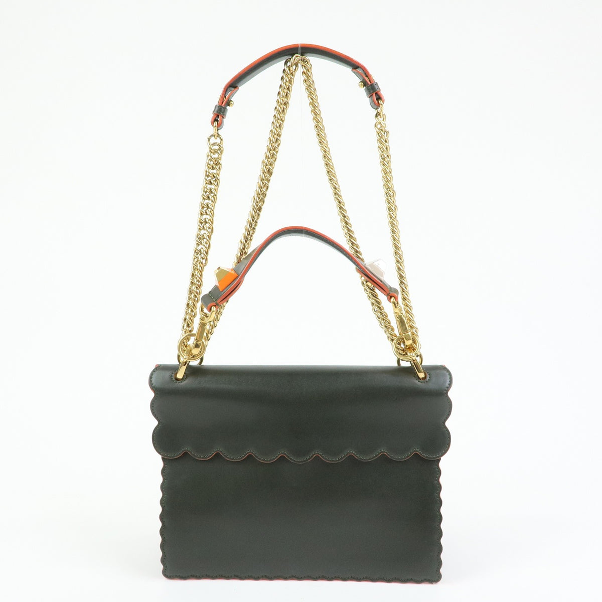 Fendi Kan I Leather Green Leather Shoulder Bag Bag (Pre-Owned)