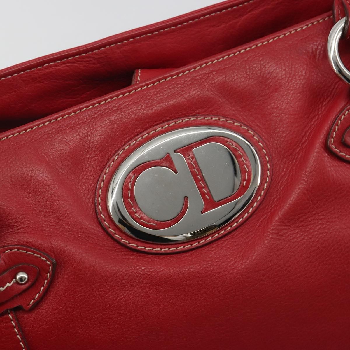 Christian Dior Cd Shoulder Bag Leather Red Leather Shoulder Bag Bag (Pre-Owned)