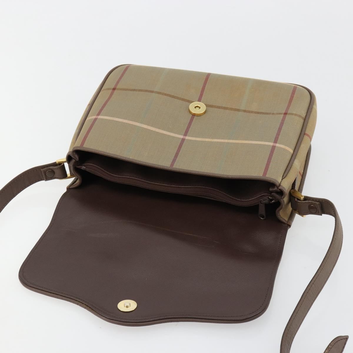 Burberry Nova Check Canvas And Leather Brown Canvas Handbag (Pre-Owned)