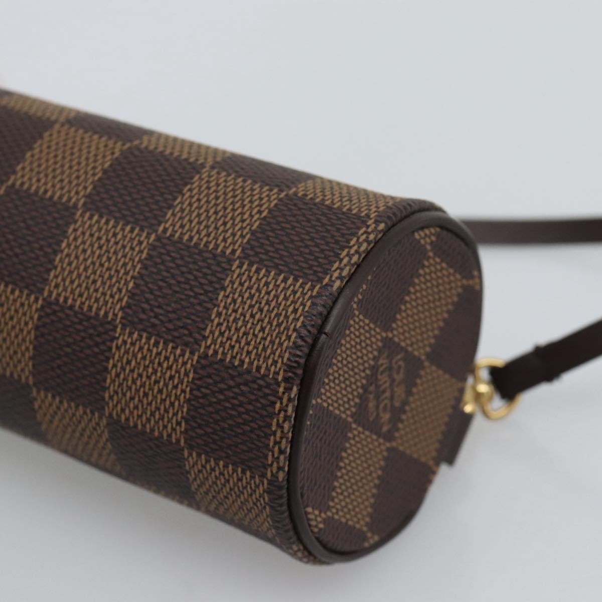 Louis Vuitton Papillon Pochette Damier Ebene Brown Canvas Clutche & Pouche Bag (Pre-Owned)