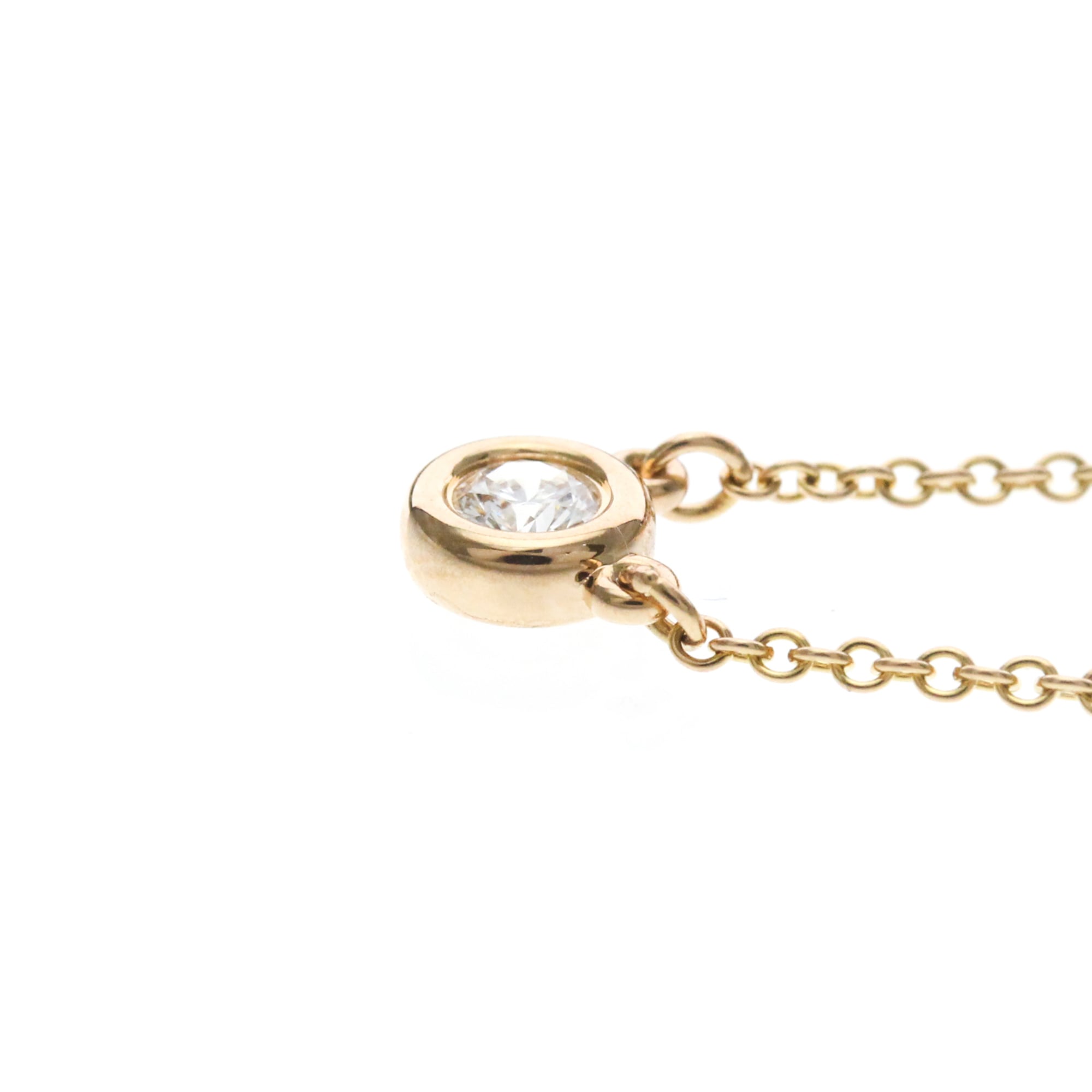 Tiffany & Co. Elsa Peretti Diamonds By The Yard 18K Rose Gold With Diamond Gold Pink_Gold Necklace Jewelry (Pre-Owned)