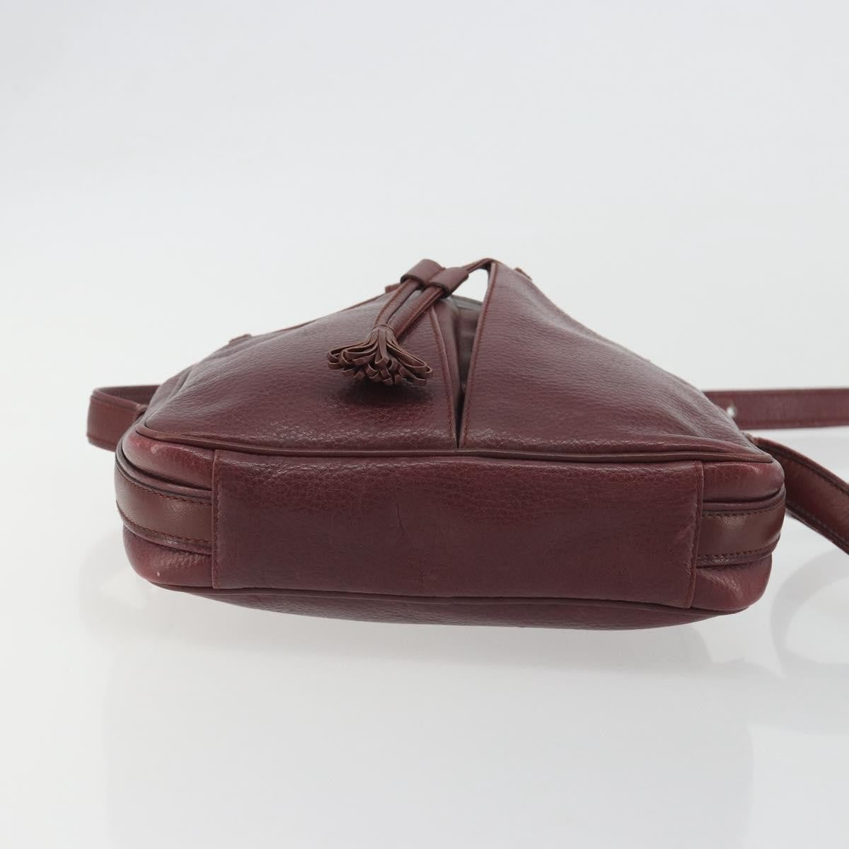 Cartier Tasseled Must De Cartier Leather Burgundy Leather Shoulder Bag Bag (Pre-Owned)