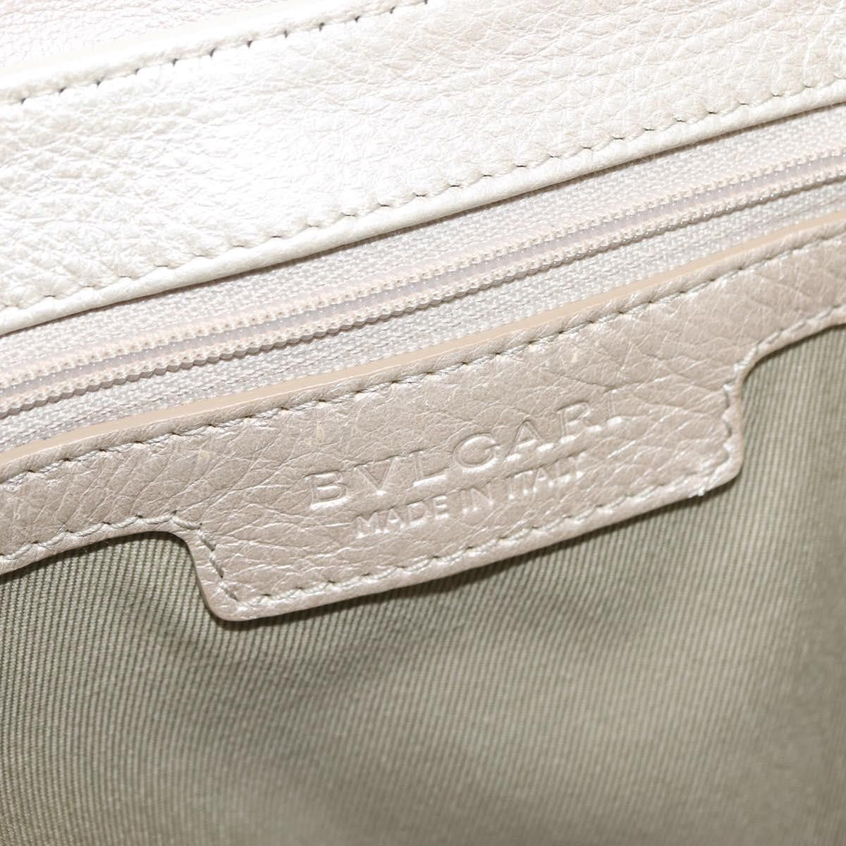 Bvlgari Chandra Flap Leather Silver Leather Bag (Pre-Owned)