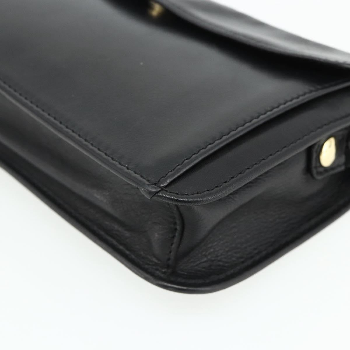 Celine Zip Clutch Leather Black Leather Clutche & Pouche Bag (Pre-Owned)