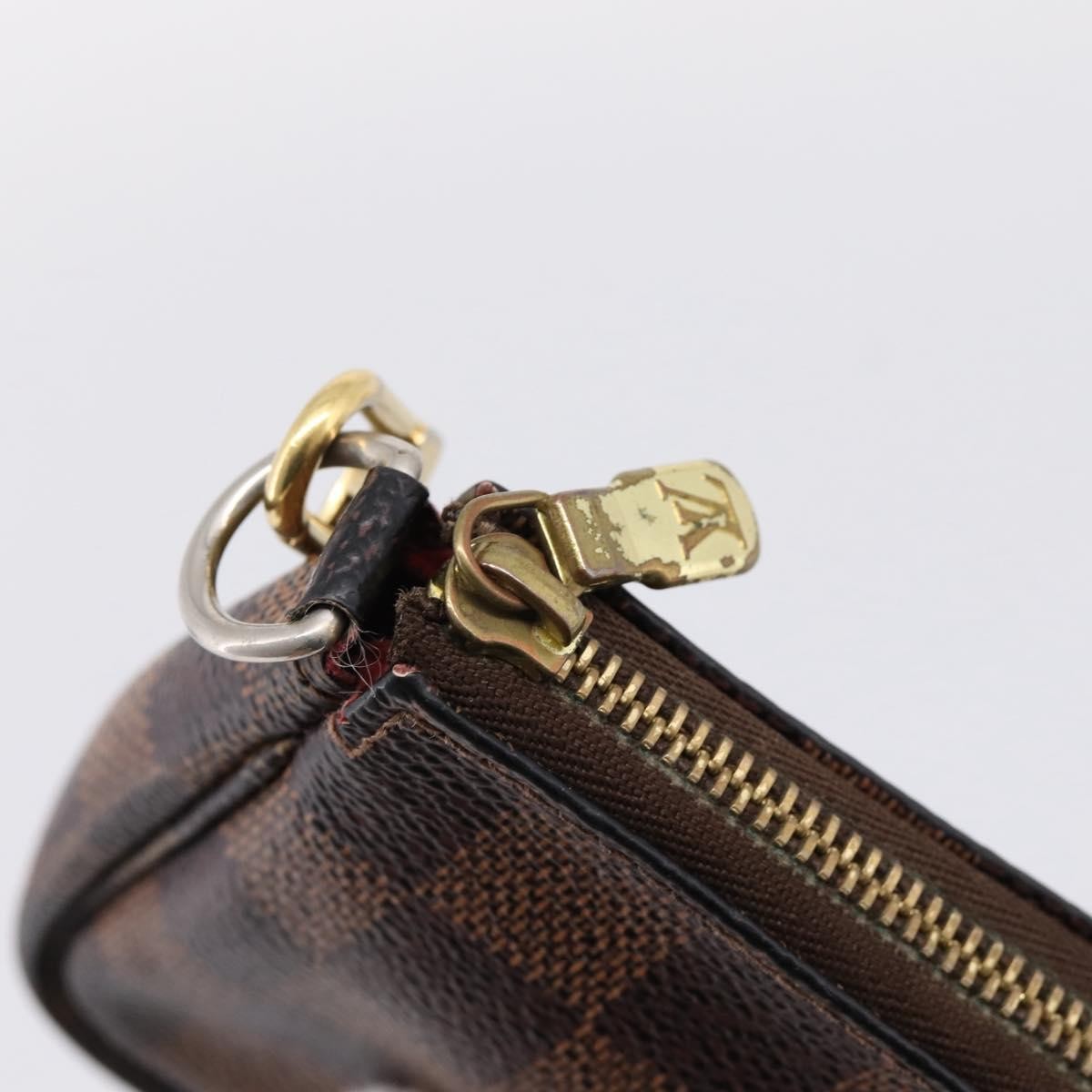 Louis Vuitton Mini Pochette Accessoires Damier Canvas Brown Canvas Clutche & Pouche Bag (Pre-Owned)
