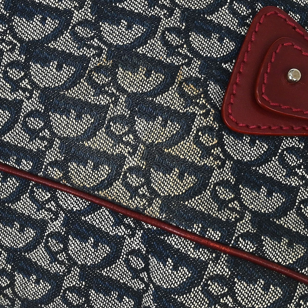 Christian Dior Vintage Trotter Zip Diorissimo Canvas Navy Canvas Tote Bag Bag (Pre-Owned)