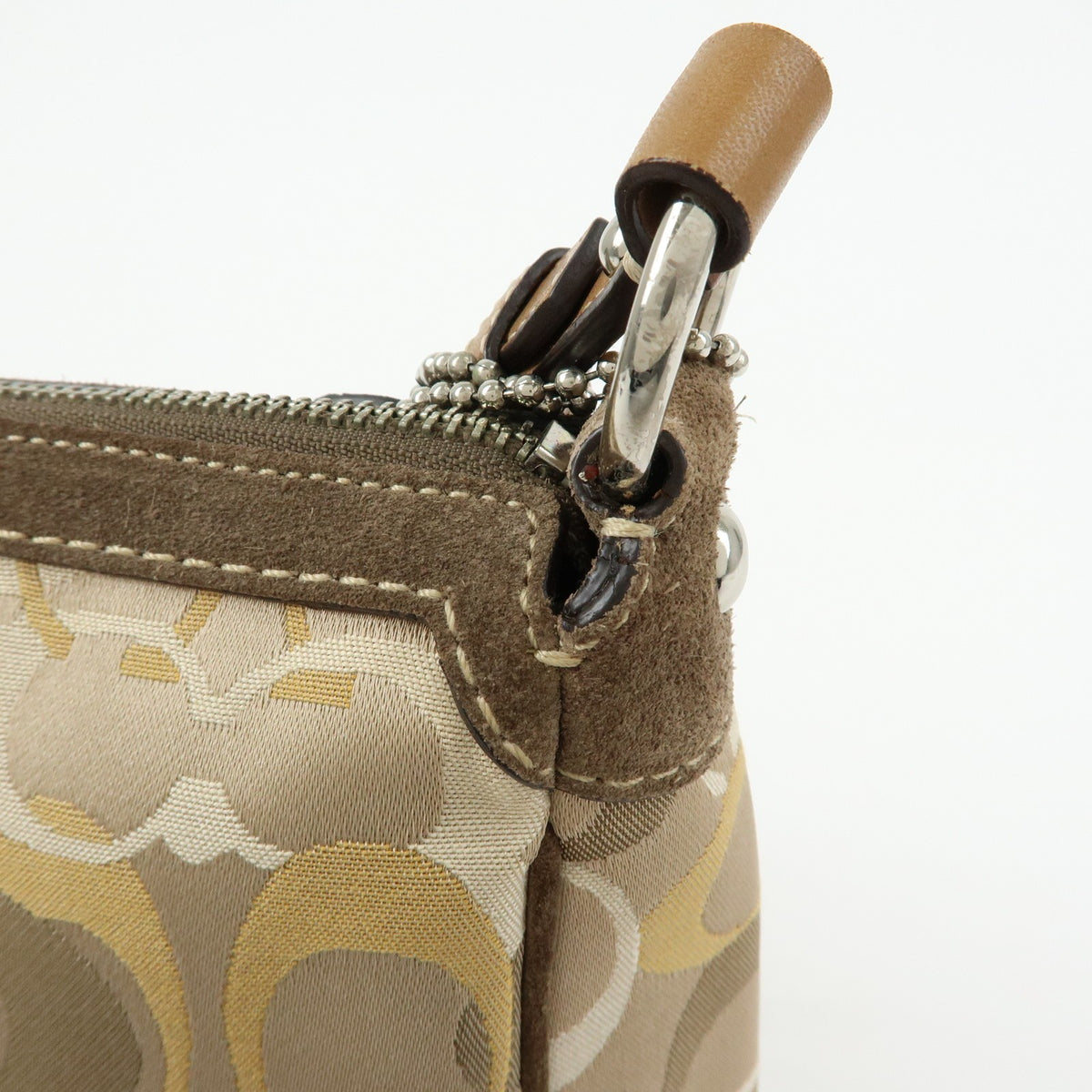 Coach Shoulder Canvas Beige Canvas Handbag (Pre-Owned)