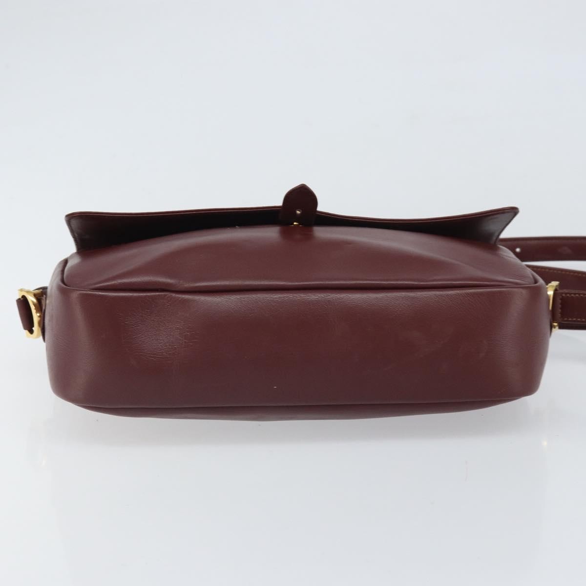 Cartier Must De Cartier Leather Burgundy Leather Shoulder Bag Bag (Pre-Owned)