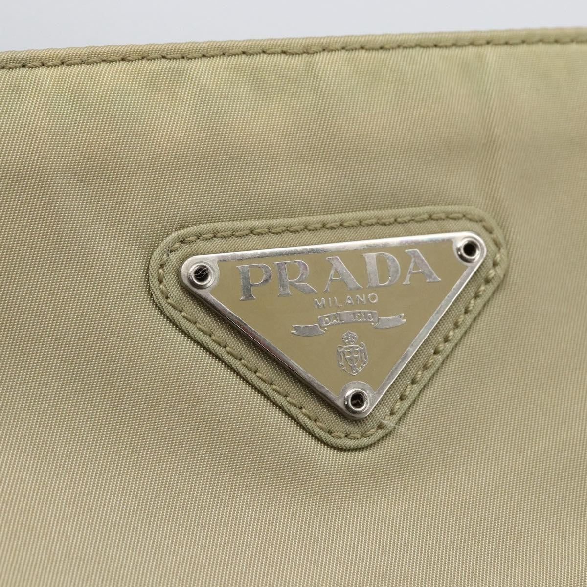 Prada Vintage Zip Tote Tessuto Ecru Nylon Tote Bag Bag (Pre-Owned)