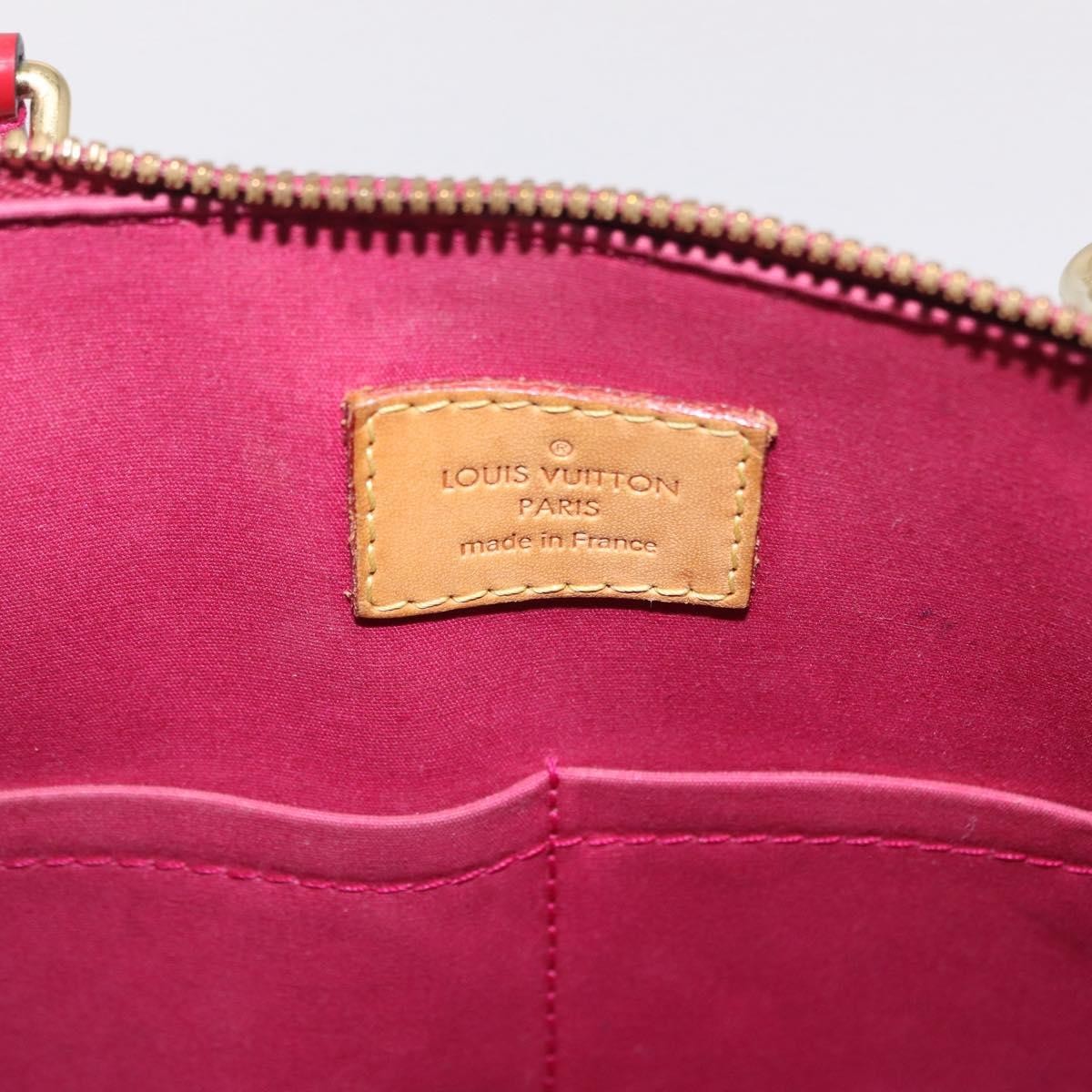 Louis Vuitton Alma Monogram Vernis Pink Patent_Leather Handbag (Pre-Owned)