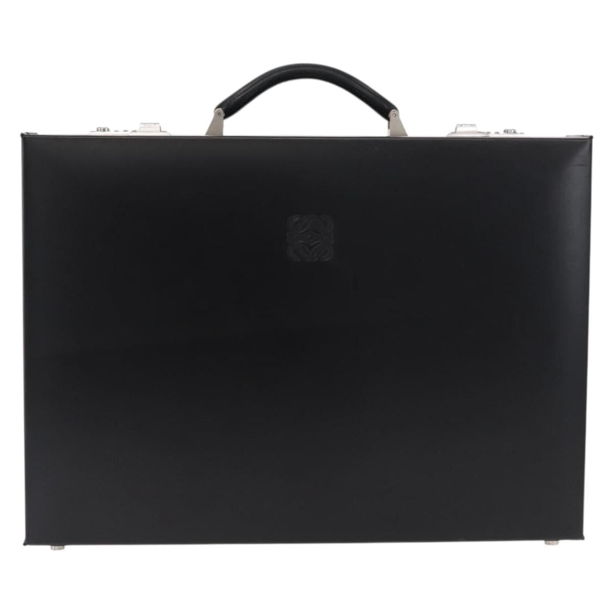 Loewe Anagram Business Leather Black Leather Briefcase Bag (Pre-Owned)