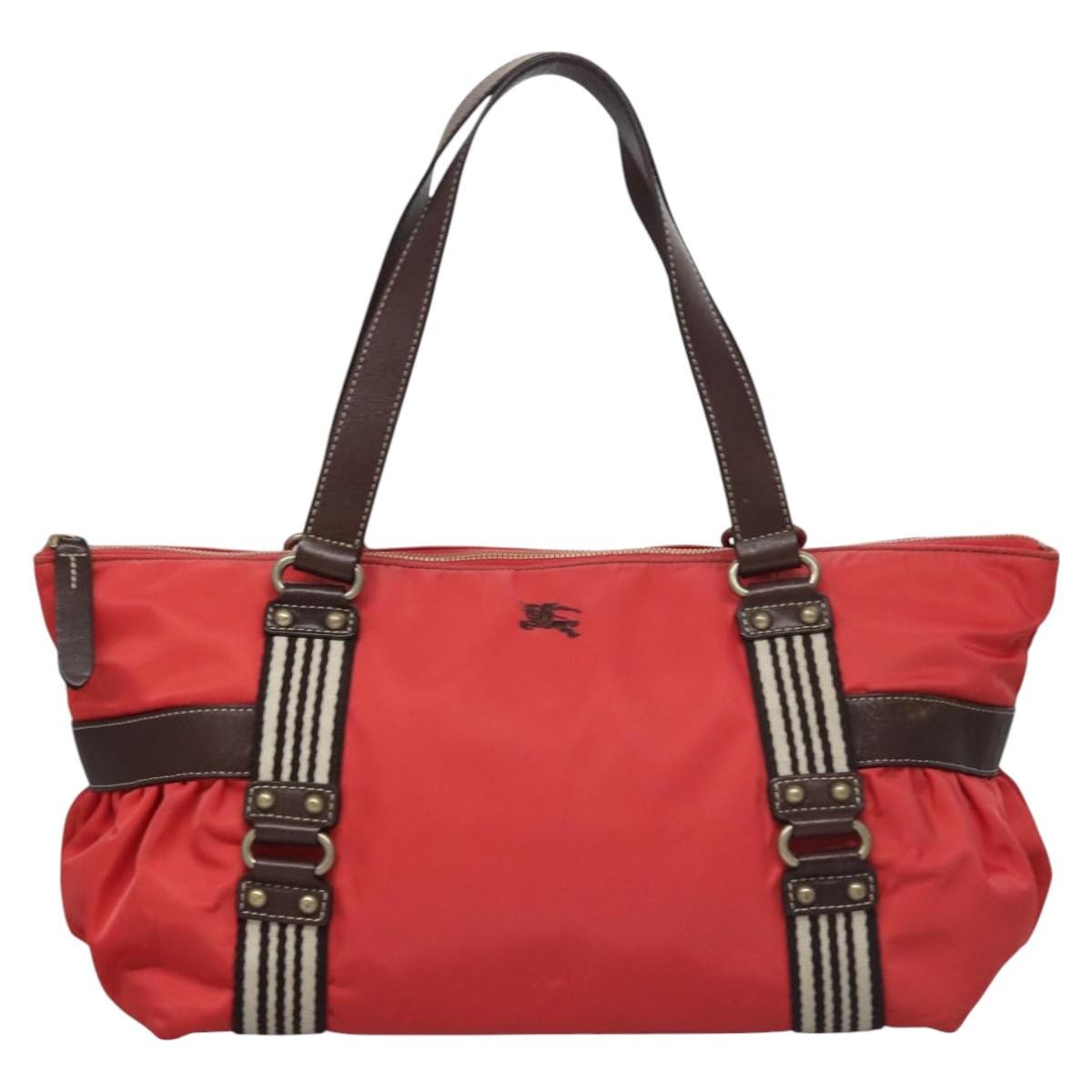 Burberry Blue Label Nylon Red Nylon Tote Bag Bag (Pre-Owned)