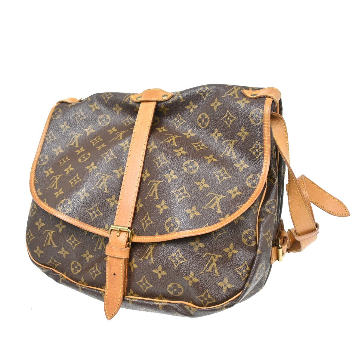 Louis Vuitton Saumur Monogram Canvas Brown Canvas Shoulder Bag Bag (Pre-Owned)