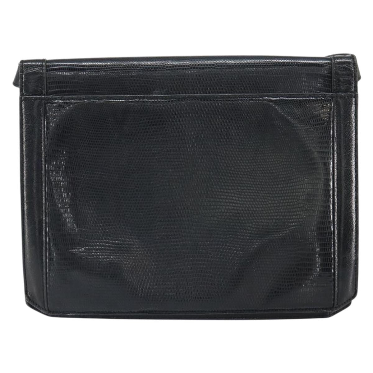 Saint Laurent Vintage Leather Black Leather Shoulder Bag Bag (Pre-Owned)