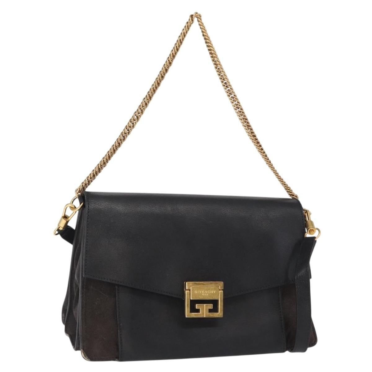 Givenchy Gv3 Flap Leather Black Leather Shoulder Bag Bag (Pre-Owned)