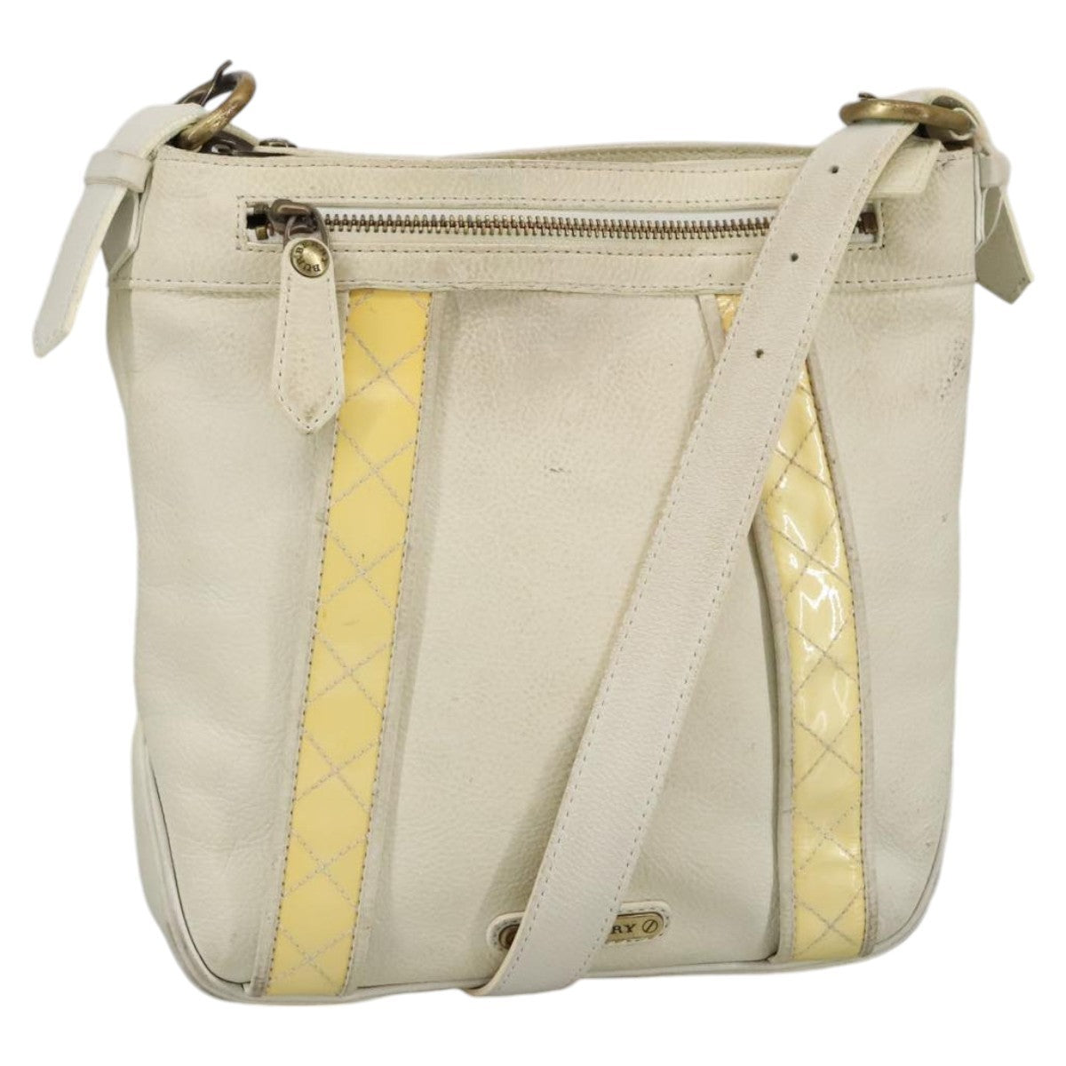 Burberry Vintage Leather White Leather Shoulder Bag Bag (Pre-Owned)