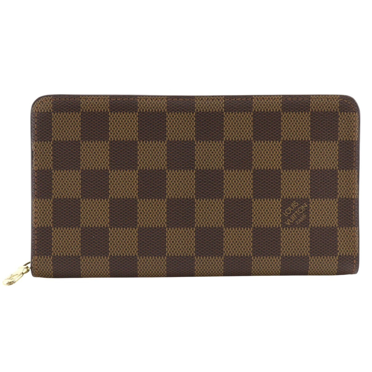 Louis Vuitton Zippy Organizer Damier Brown Canvas Wallets Accessory (Pre-Owned)