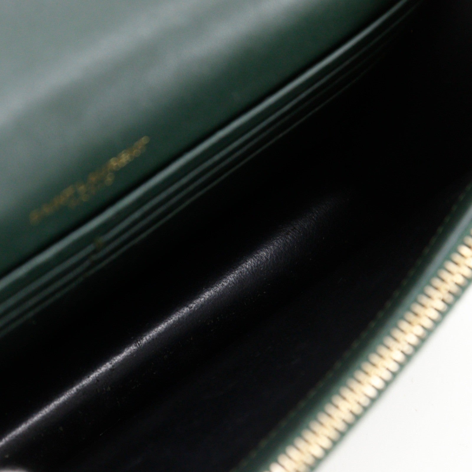 Saint Laurent Classic Monogram Tassel Chain Leather Green Leather Clutche & Pouche Bag (Pre-Owned)