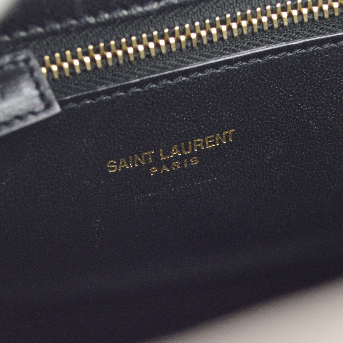 Saint Laurent Monogram Cabas Leather Gray Leather Tote Bag Bag (Pre-Owned)