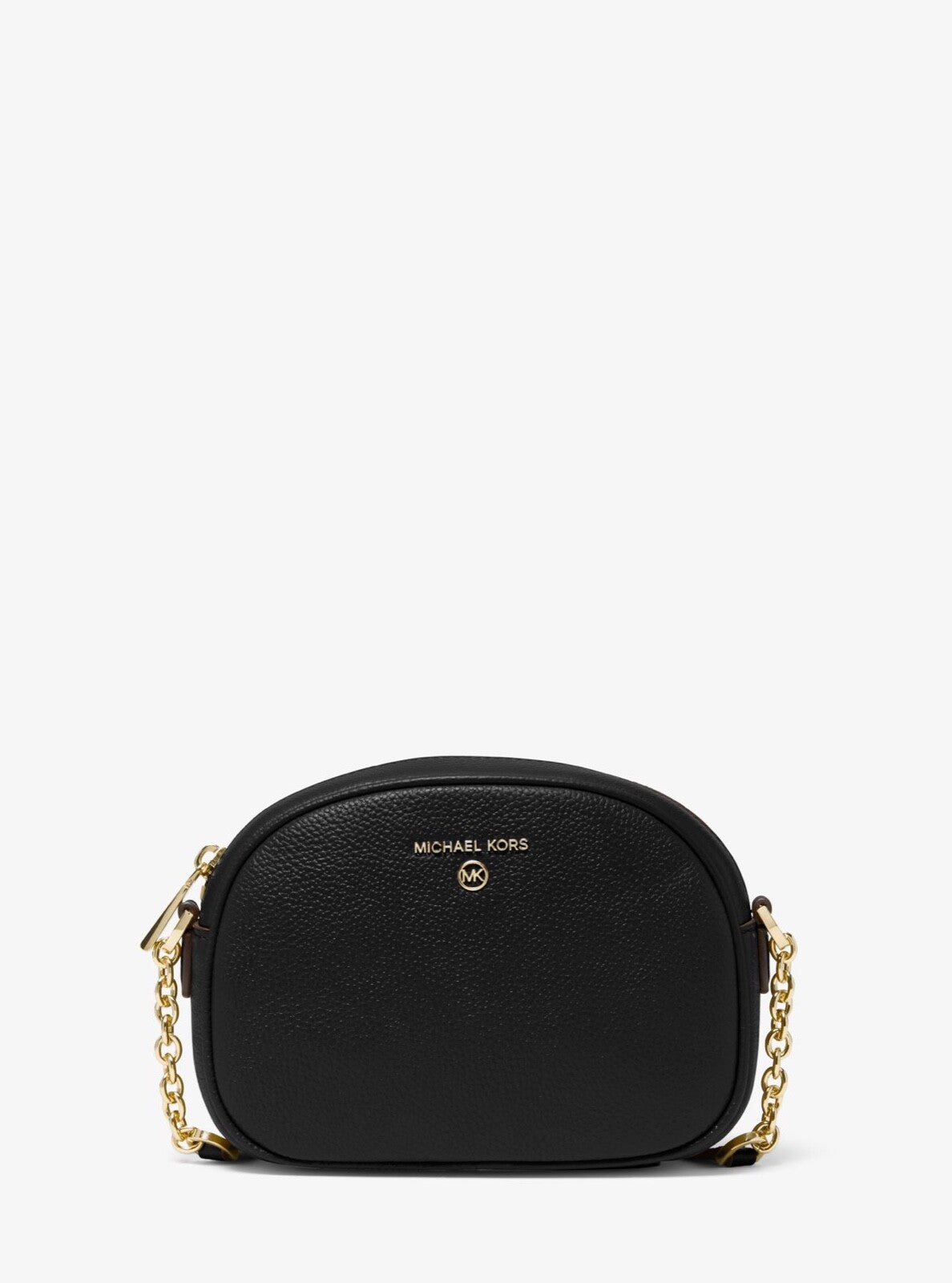 Michael Kors Jet Set Charm Small Pebbled Leather Oval Camera Crossbody Bag