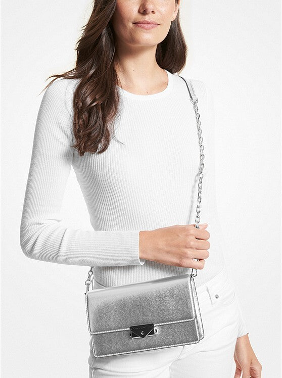 MICHAEL KORS CECE MEDIUM VEGAN LEATHER SHOULDER CROSSBODY CLUTCH