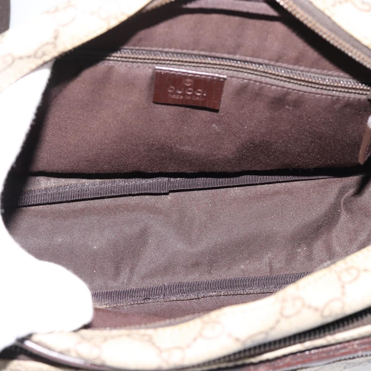 Gucci Front Zip Pocket Messenger Gg Coated Canvas Beige Canvas Shoulder Bag Bag (Pre-Owned)