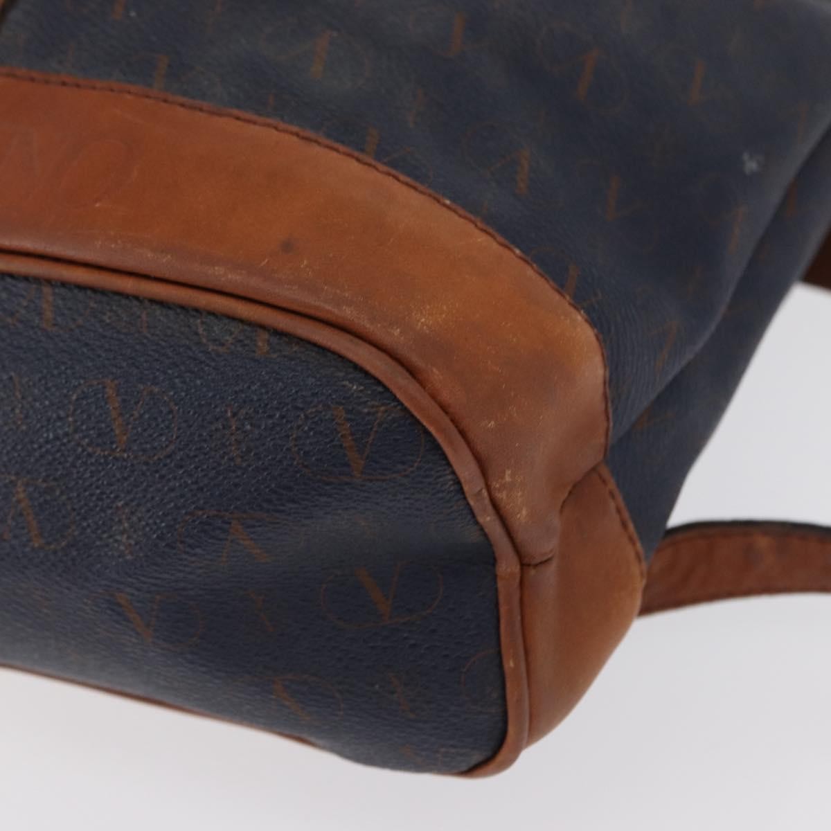 Valentino Garavani Vintage Leather Navy Leather Backpack Bag (Pre-Owned)